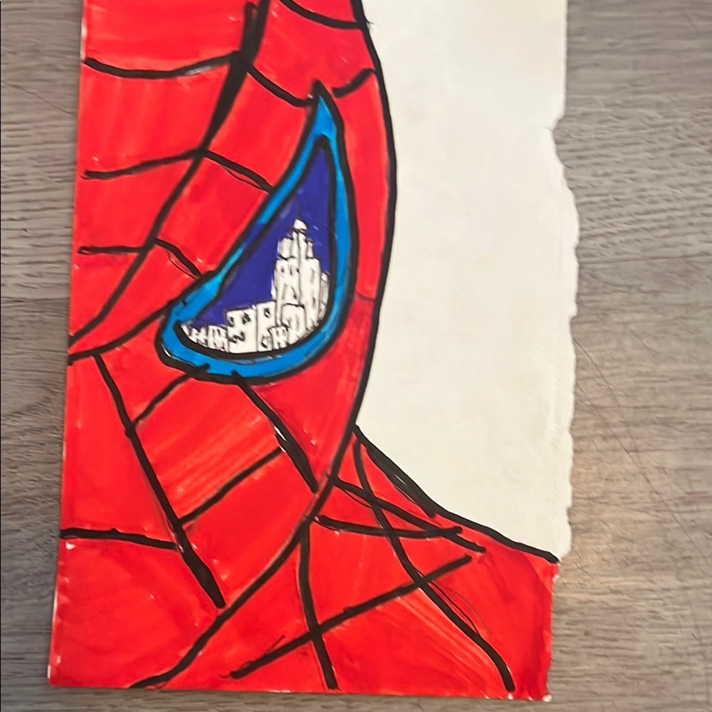 Red and Blue Spider Design Art